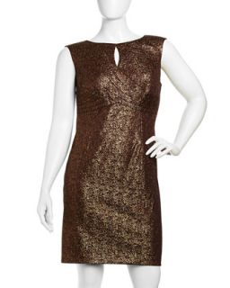 Paneled Textured Sateen Dress, Womens