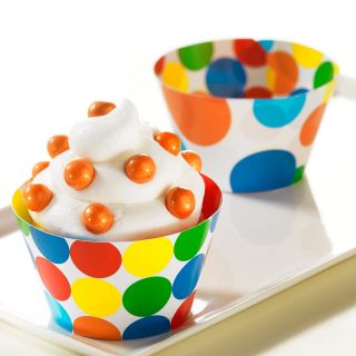 Primary Dots Reversible Cupcake Wrappers