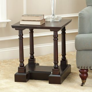 Safavieh Cape Cod Dark Cherry End Table (Dark CherryMaterials: Pine WoodFinish: Dark CherryDimensions: 20.1 inches high x 17.7 inches wide x 17.7 inches deepAssembly required )