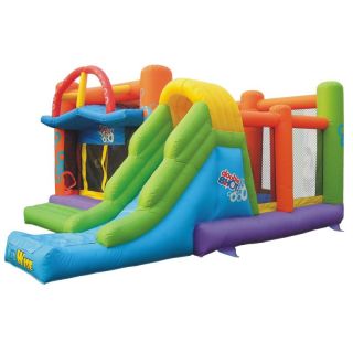 Kidwise Commercial Double Shot Bouncer Interactive Inflatable Multicolor   KW 