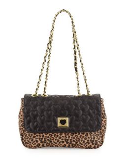 Be My Wonderful Pebbled Quilted Faux Leather Shoulder Bag,