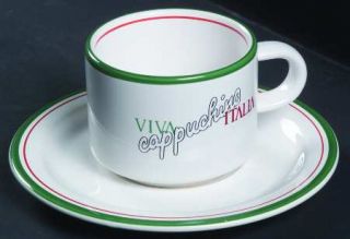 Waechtersbach Viva Italia Cappuccino Cup & Saucer Set, Fine China Dinnerware   G