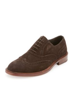 Elte Perforated Suede Shoe, Brown