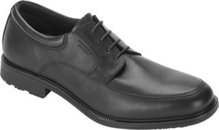 Mens Rockport Essential Details WP Apron Toe   Black Leather Lace Up Shoes