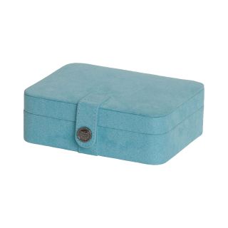 Mele & Co. Giana Aqua Plush Fabric Jewelry Box w/ Lift Out Tray