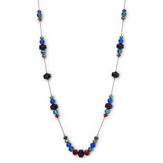 Multicolor Glass Bead Station Necklace