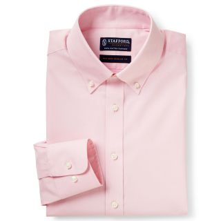Stafford Signature Non Iron 100% Cotton Dress Shirt, Pink, Mens