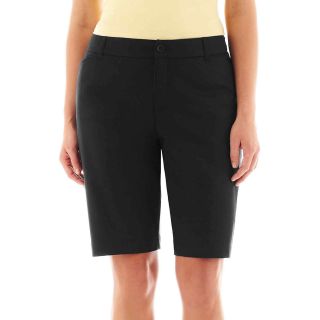St. Johns Bay St. John s Bay Secretly Slender Bermuda Shorts   Plus, Black,