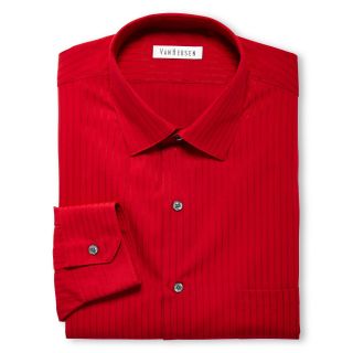 Van Heusen Satin Stripe Dress Shirt, Red, Mens
