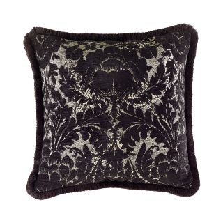 Croscill Classics Danielle 18 Square Decorative Pillow, Black