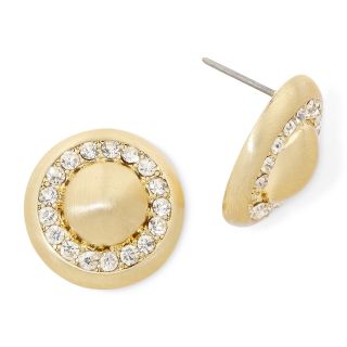 MONET JEWELRY Monet Gold Tone Crystal Button Earrings