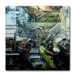 CafePress Diego Rivera Detroit Mural Art Tile Coaster