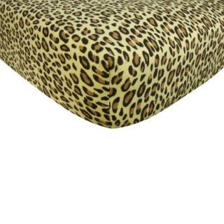 Leopard Tan Flannel Fitted Crib Sheet