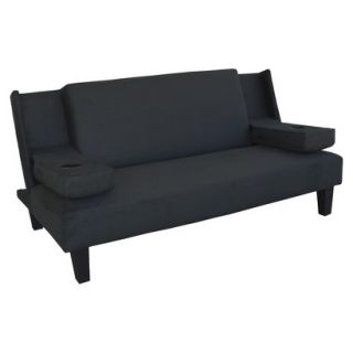 Convertible Sofa: Lifestyle Solutions Azura Cupholder Sofa Bed   Black
