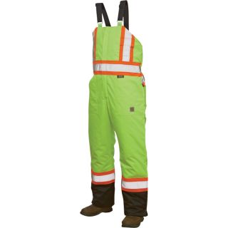 Work King Class 2 High Visibility Lined Bib Overall   Green, 2XL, Model S79821