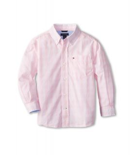 Tommy Hilfiger Kids Mander Gingham Woven Shirt Boys Long Sleeve Button Up (Pink)