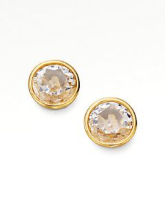 Michael Kors Goldtone Crystal Stud Earrings   Gold