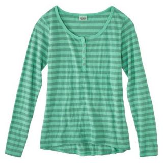 Mossimo Supply Co. Juniors Long Sleeve Henley   Tropic Green L(11 13)