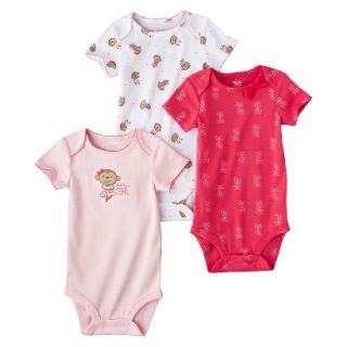 Just One YouMade by Carters Newborn Girls 3 Pack Bodysuit   Pink NB
