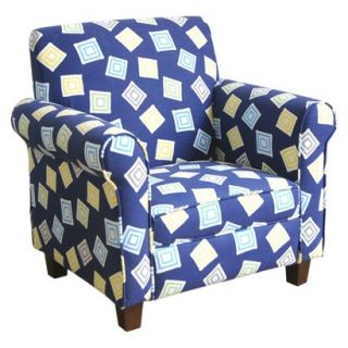Club Chair: Kids Upholstered Chair: Kinfine Juvenile Club Chair Blue Square