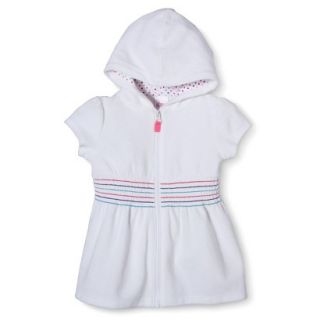Circo Infant Toddler Girls Hooded Cover Up Dress   White 12 M