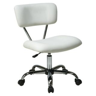 Task Chair: Office Star Vista Chrome and Vinyl Desk Chair   White