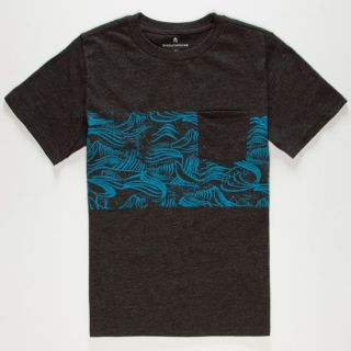 Wavy Boys Pocket Tee Charcoal In Sizes X Large, Medium, Small, Large