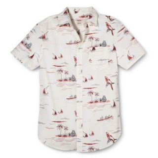 Mossimo Supply Co. Mens Tropical Print Short Sleeve Button Down L