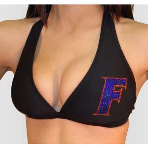 Florida Gators NCAA Shimmer Logo Bikini Halter Top