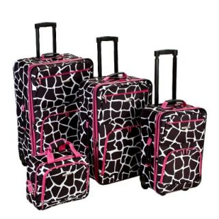 Rockland Fashion 4 pc. Expandable Luggage Set   Pink Giraffe