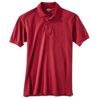 Dickies Young Mens School Uniform Short Sleeve Pique Polo   Red L