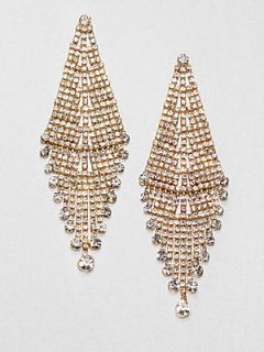 ABS by Allen Schwartz Jewelry Glass Chandelier Earrings   Clear Gold