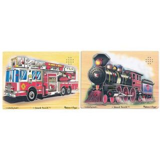 Melissa & Doug Train and Fire Truck Sound Puzzles