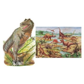 Melissa & Doug Dinosaurs and T Rex Extra Large Floor Puzzle 2 Pack Bundle