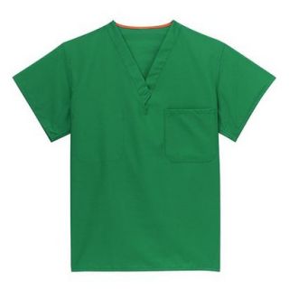 Medline Unisex Reversible Scrub Top V neck with Pocket   Emerald (Large)