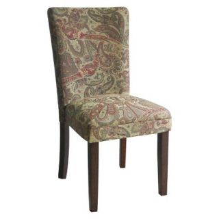 Dining Chair Set: Kinfine Parsons Dining Chair with Mid Tone Wood   Tan Paisley