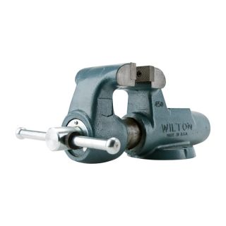 Wilton Serrated Machinist Bench Vise   3 1/2 Inch Jaw Width, Stationary Base,