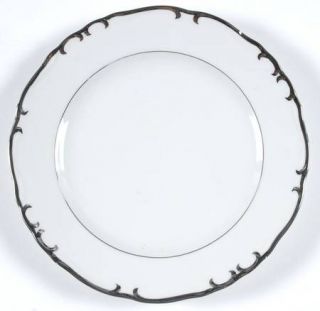 Milady Silver Baroque Salad Plate, Fine China Dinnerware   Thick Platinum Trim,V