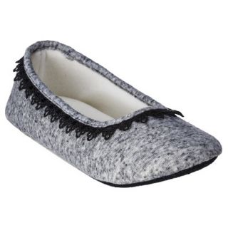 Xhilaration Womens Crochet Trim Ballet Slipper   Iron Grey S