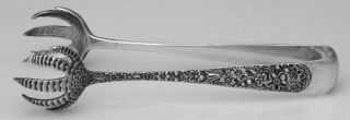 Kirk Stieff Repousse (Strl,1924, S.Kirk & Son, Inc.) Large Ice Serving Tongs wit