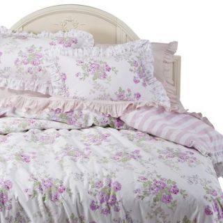 Simply Shabby Chic Essex Floral Duvet Cover Cover Set   Pink/White (Twin)