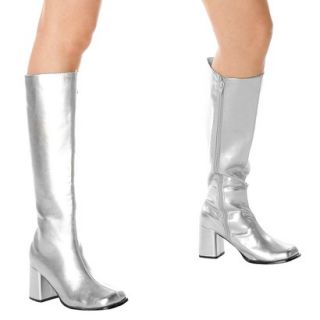 Silver Gogo Boots Adult   7.0
