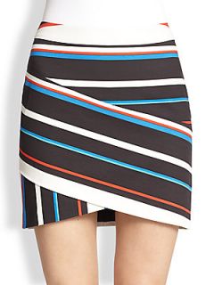 Rebecca Minkoff Camilla Crossover Striped Mini Skirt  