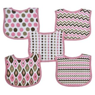 Neat Solutions Knit Terry Graphic Print Bibs   Girl (5 pack)