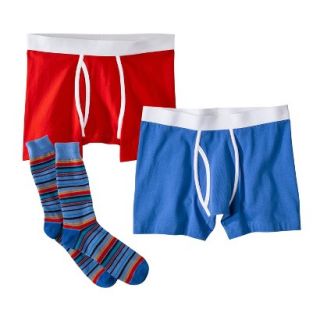 Mossimo Supply Co. Mens Boxer Briefs and Socks 3pc Set   Blue/Red M