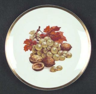 Jaeger Harvest Salad Plate, Fine China Dinnerware   Fruits& Nuts, Browns&Yellows