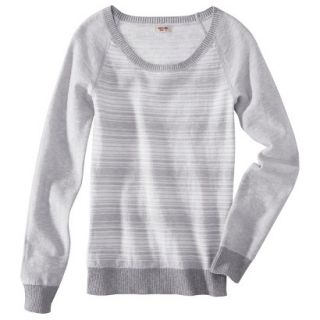 Mossimo Supply Co. Juniors Striped Scoop Neck Sweater   Gray L(11 13)