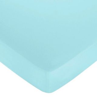 Zebra Turquoise Fitted Crib Sheet   Solid Turquoise