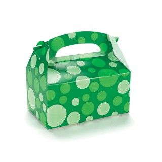 Green with Green Dots Empty Favor Boxes