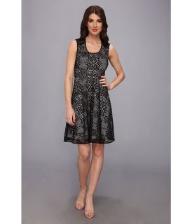 Marc New York by Andrew Marc Crochet Lace Fit Flare Dress MD4L3129 Womens Dress (Black)